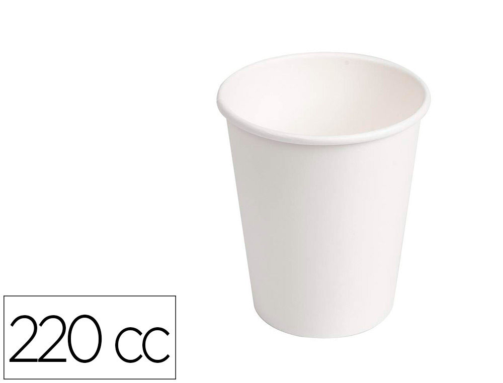 VASO TERMICO DE CARTON BLANCO 220 CC PAQUETE DE 50 UNIDADES