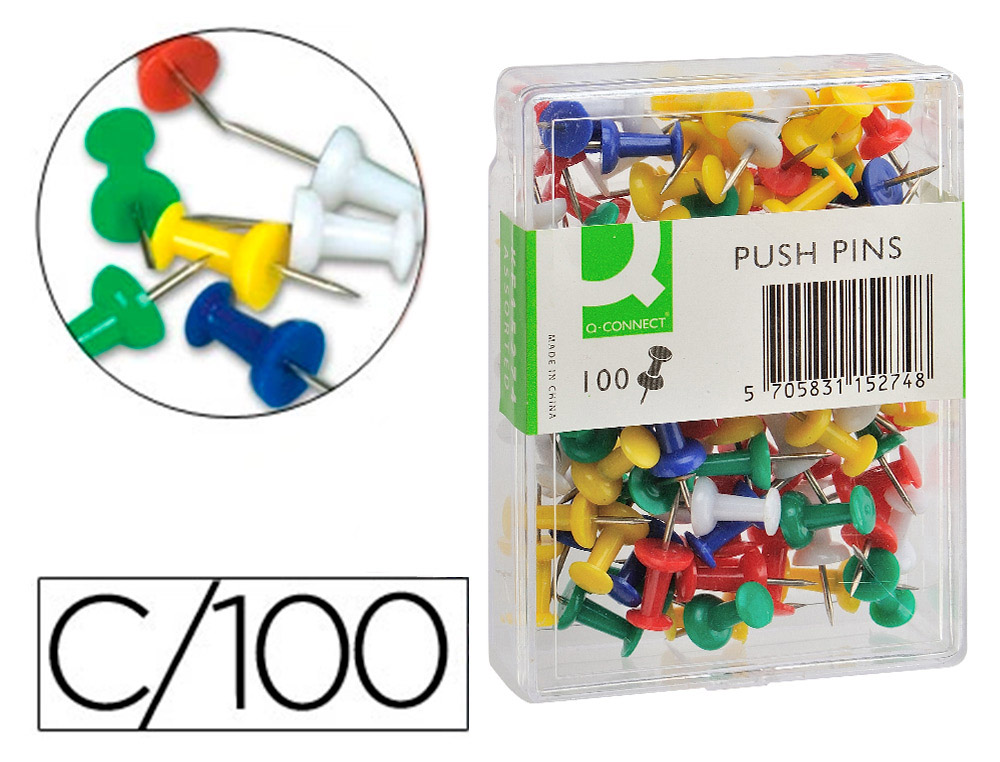 SEÑALIZADOR DE PLANOS Q-CONNECT CAJA DE 100 UNIDADES COLORES SURTIDOS