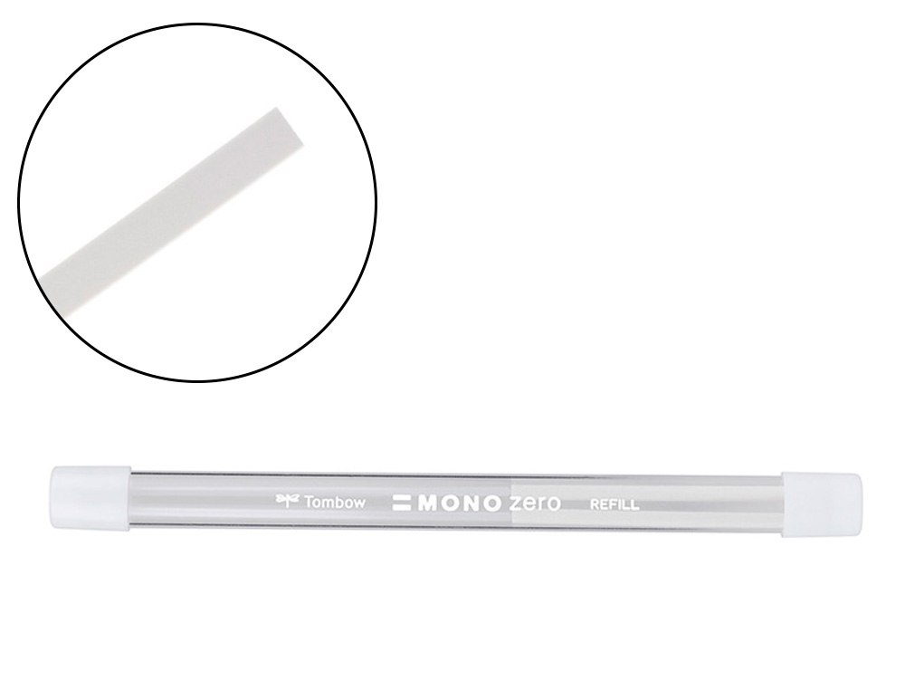 REPUESTO PORTAGOMAS TOMBOW MONO ZERO RECTANGULAR 2,5 X 5 MM TUBO CON 2 UNIDADES