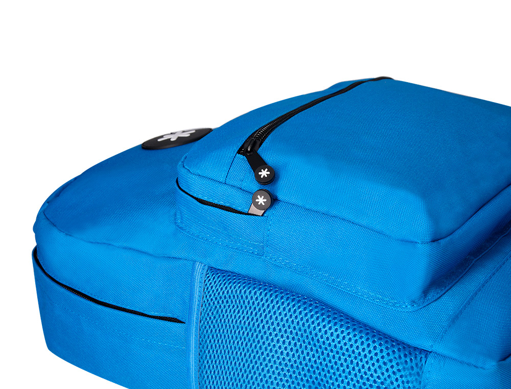 MOCHILA ANTARTIK CON ASA Y BOLSILLO FRONTAL CON CREMALLERA COLOR AZUL 320X140X430 MM