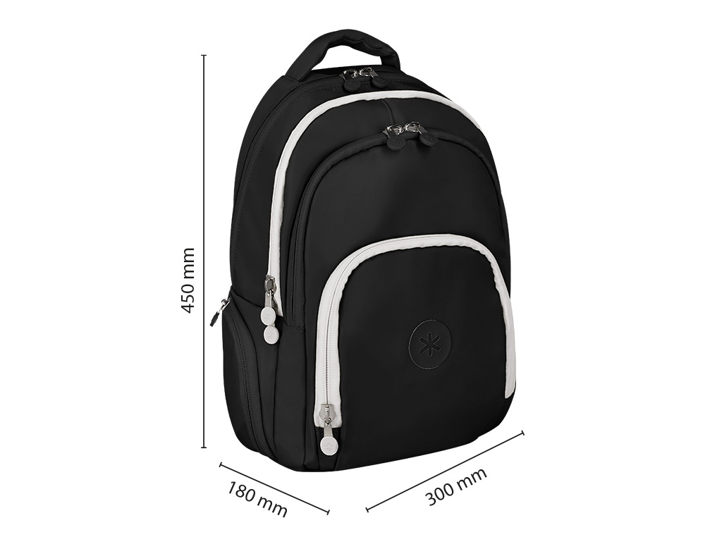 MOCHILA ANTARTIK FUSION FLEX MULTIBOLSILLO NEGRO 19L 450X180X300 MM