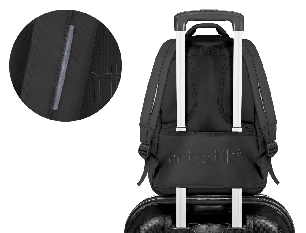MOCHILA ANTARTIK FUSION FLEX MULTIBOLSILLO NEGRO 19L 450X180X300 MM