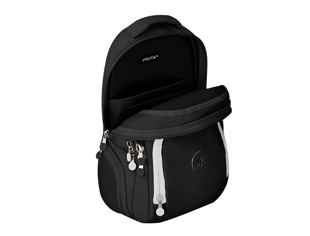 MOCHILA ANTARTIK FUSION FLEX MULTIBOLSILLO NEGRO 19L 450X180X300 MM