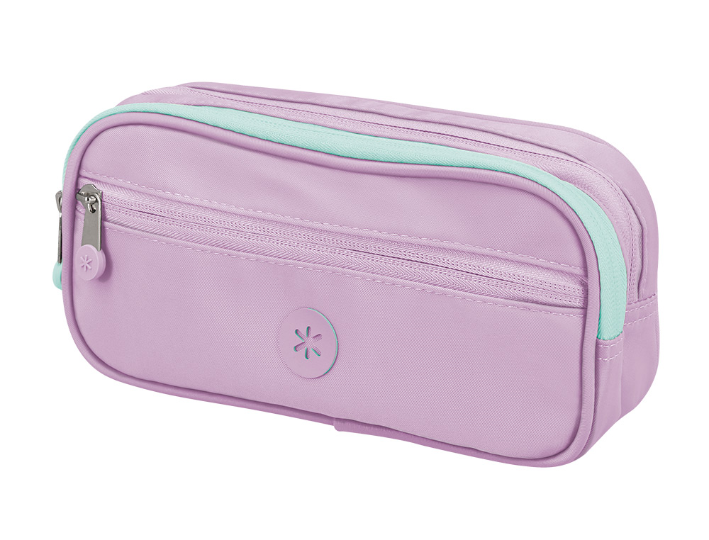 ESTUCHE PORTATODO ANTARTIK FUSION FLEX 3 CREMALLERAS MORADO COMPAÑERO MOCHILA 100X60X220 MM