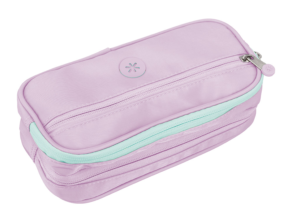 ESTUCHE PORTATODO ANTARTIK FUSION FLEX 3 CREMALLERAS MORADO COMPAÑERO MOCHILA 100X60X220 MM