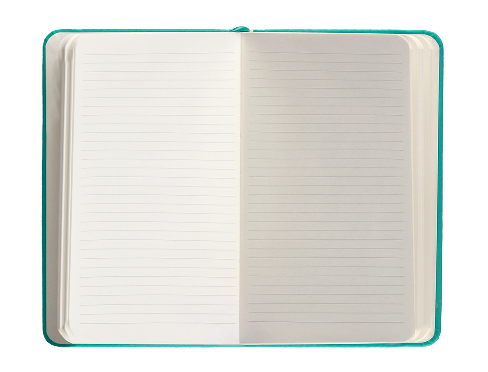 CUADERNO CON GOMILLA ANTARTIK NOTES TAPA DURA A6 HOJAS RAYAS TURQUESA 100 HOJAS 80 GR FSC