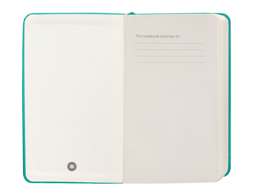 CUADERNO CON GOMILLA ANTARTIK NOTES TAPA DURA A6 HOJAS RAYAS TURQUESA 100 HOJAS 80 GR FSC