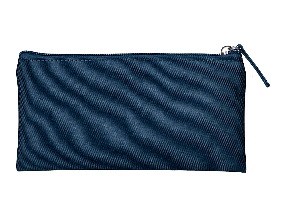 ESTUCHE PORTATODO LIDERPAPEL PLANO ANCHO UNA CREMALLERA 200X100 MM AZUL MARINO