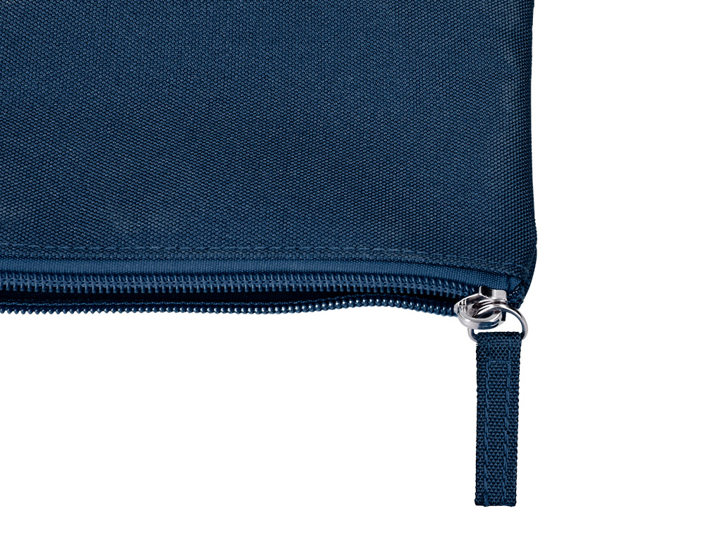 ESTUCHE PORTATODO LIDERPAPEL PLANO ANCHO UNA CREMALLERA 200X100 MM AZUL MARINO