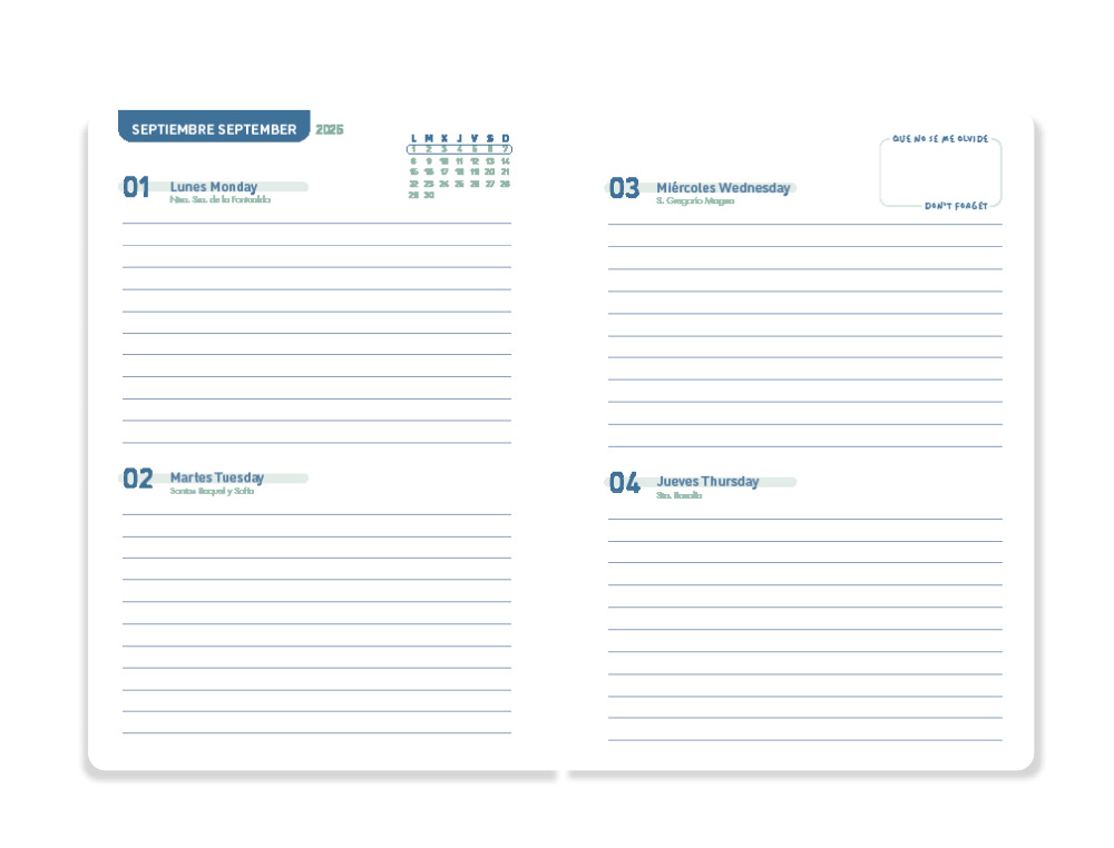 AGENDA ESCOLAR LIDERPAPEL 25-26 ESPIRAL BASIC ROJO 2 DIAS PAGINA A5 BILINGÜE PAPEL FSC 70 GR