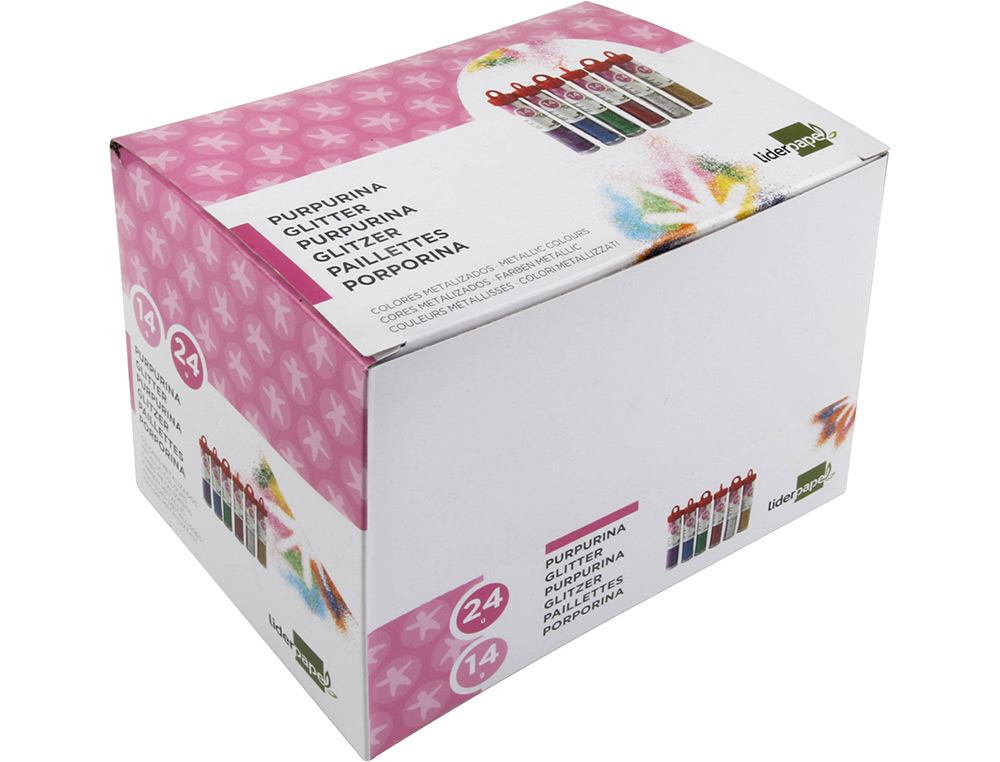 PURPURINA LIDERPAPEL FANTASIA COLORES METALICOS SURTIDOS BOTE DE 14 GR