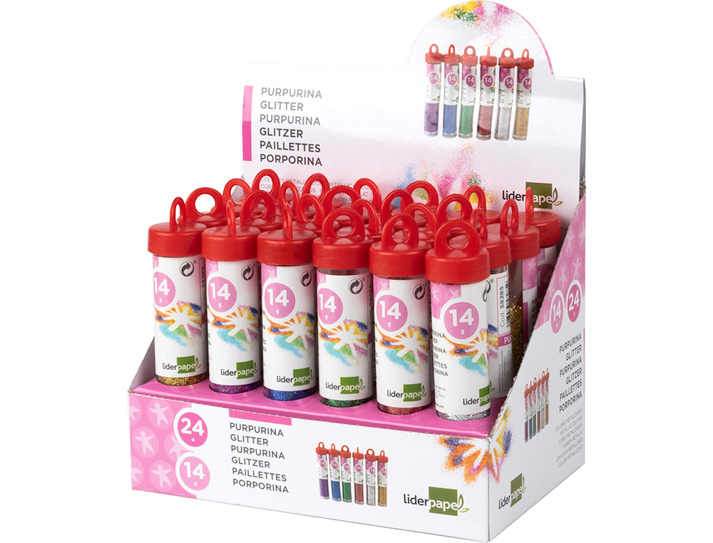 PURPURINA LIDERPAPEL FANTASIA COLORES METALICOS SURTIDOS BOTE DE 14 GR