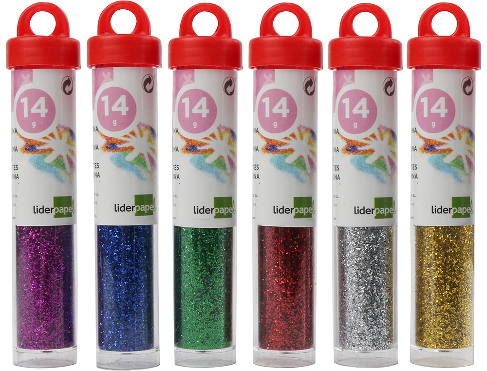 PURPURINA LIDERPAPEL FANTASIA COLORES METALICOS SURTIDOS BOTE DE 14 GR