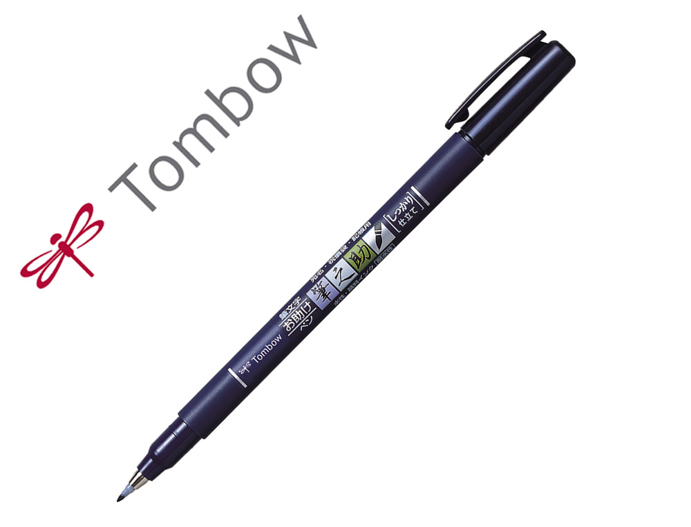 ROTULADOR TOMBOW FUDENOSUKE TINTA BASE DE AGUA PUNTA PINCEL DURA NEGRO