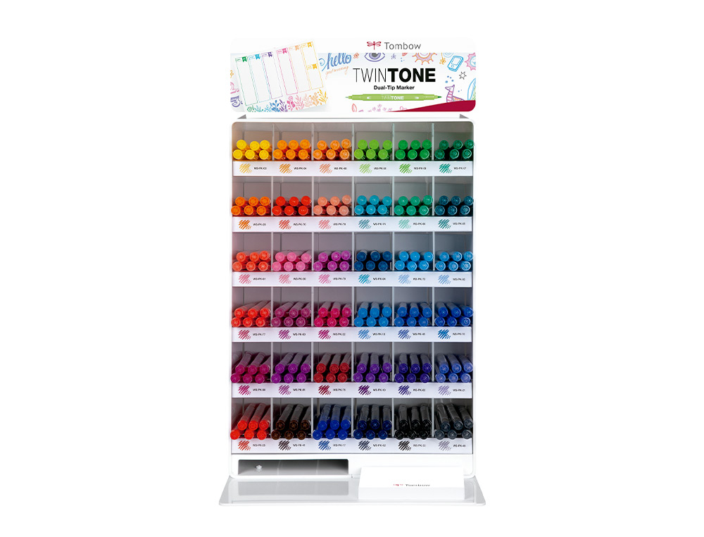 ROTULADOR TOMBOW TWINTONE DOBLE PUNTA MEDIANA/FINA LETTERING CONTENIDO DE 216 UNIDADES COLORES SURTIDOS