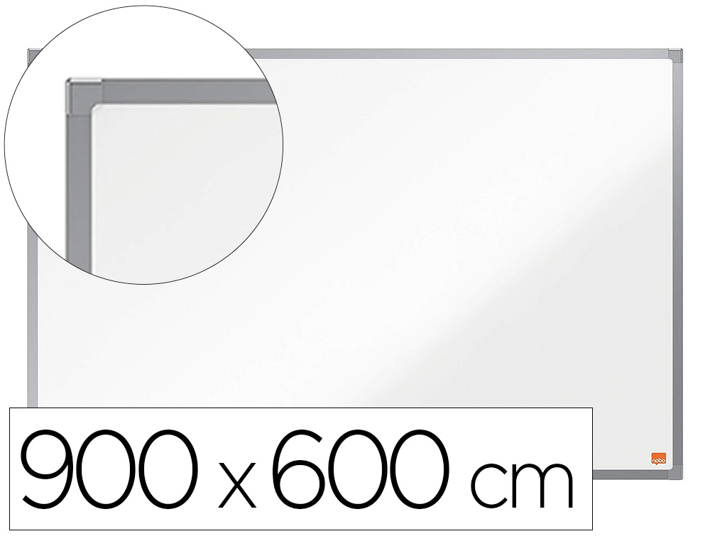 PIZARRA BLANCA NOBO ESSENCE ACERO VITRIFICADO MAGNETICA 900X600 MM