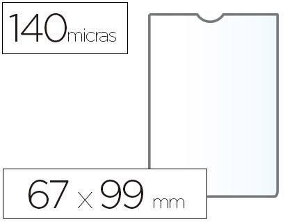 FUNDA PORTADOCUMENTO ESSELTE PLASTICO TRANSPARENTE 140 MICRAS TAMAO 67X99 MM